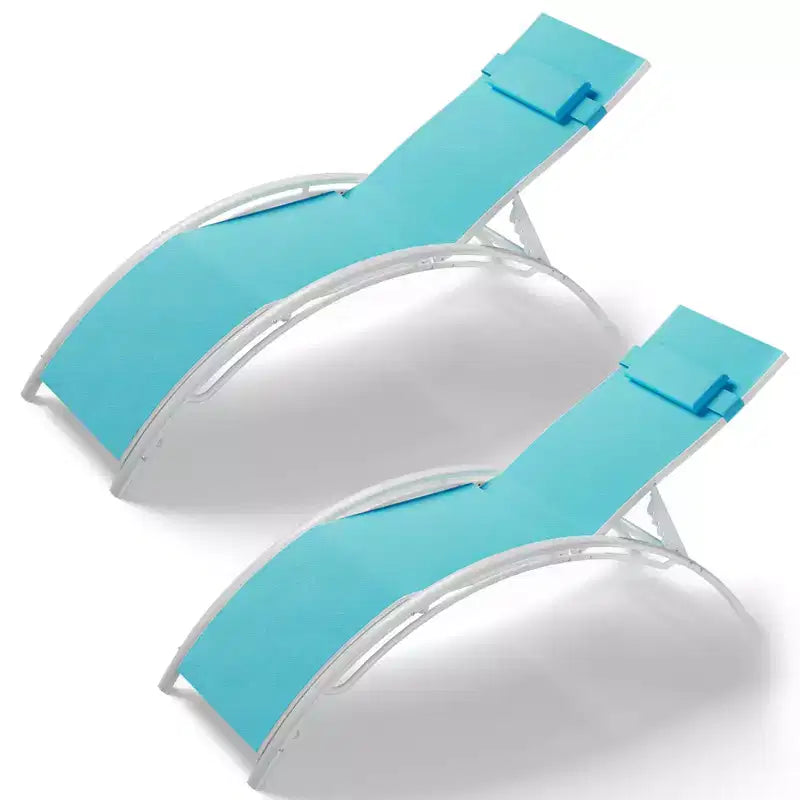 Ensemble de 2 chaises longues modernes en aluminium pour terrasse, chaises longues inclinables d'extérieur tout temps avec accoudoirs, idéales pour la plage, la piscine, les bains de soleil et la pelouse