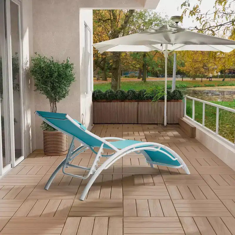 Ensemble de 2 chaises longues modernes en aluminium pour terrasse, chaises longues inclinables d'extérieur tout temps avec accoudoirs, idéales pour la plage, la piscine, les bains de soleil et la pelouse