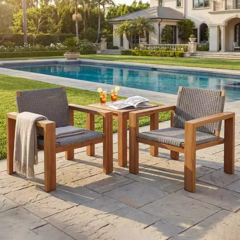 Christopher Knight Home Briar Chaise de club en bois d'acacia et osier bohème pour l'extérieur (Lot de 2)
