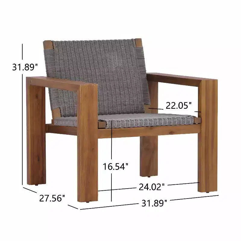 Christopher Knight Home Briar Chaise de club en bois d'acacia et osier bohème pour l'extérieur (Lot de 2)