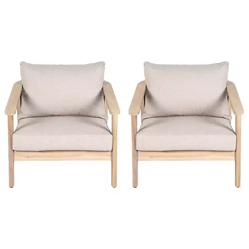 Fauteuil de jardin moderne Christopher Knight Home Valentina en bois d'acacia avec coussin et design en osier