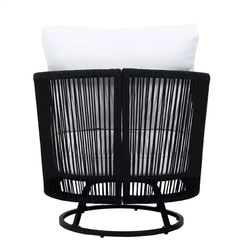 Christopher Knight Home Fauteuil pivotant 360° Lucian Moderne de patio en bois d'acacia et corde tressée
