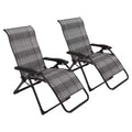 2PCS Outdoor Rattan Recliner Chairs, 330lb Capacity Adjustable Folding Lounge, Heavy Duty Wicker Portable Reclining Chair for Poolside, Garden, Patio