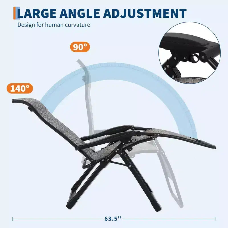 2 chaises longues de jardin en rotin, capacité de 150 kg, inclinables et pliables, chaises longues portables en osier robuste pour piscine, jardin, terrasse