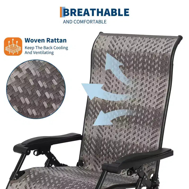 2 chaises longues de jardin en rotin, capacité de 150 kg, inclinables et pliables, chaises longues portables en osier robuste pour piscine, jardin, terrasse