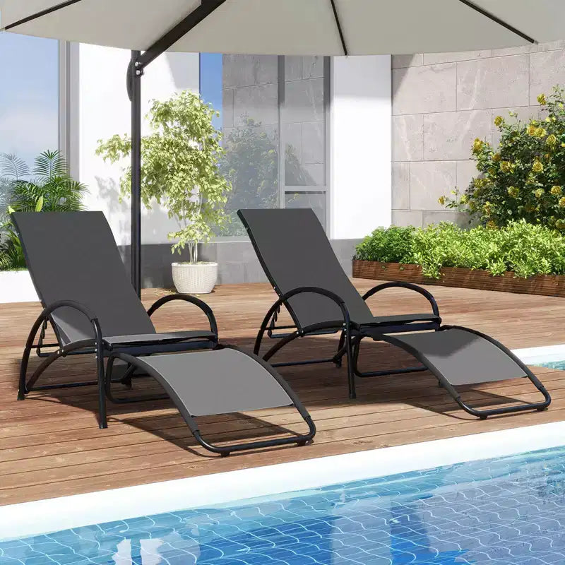 Chaise à bascule d'extérieur 2-en-1 Costway, transat convertible avec dossier réglable sur 4 positions et accoudoirs incurvés
