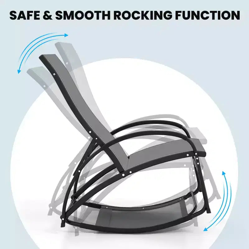 Chaise à bascule d'extérieur 2-en-1 Costway, transat convertible avec dossier réglable sur 4 positions et accoudoirs incurvés