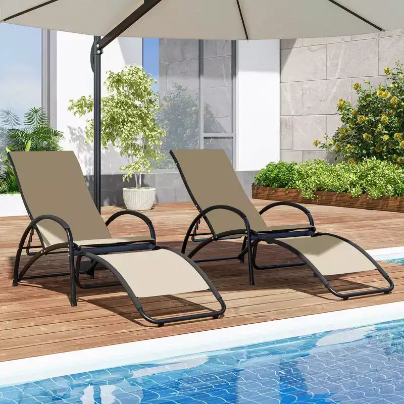 Chaise à bascule d'extérieur 2-en-1 Costway, transat convertible avec dossier réglable sur 4 positions et accoudoirs incurvés
