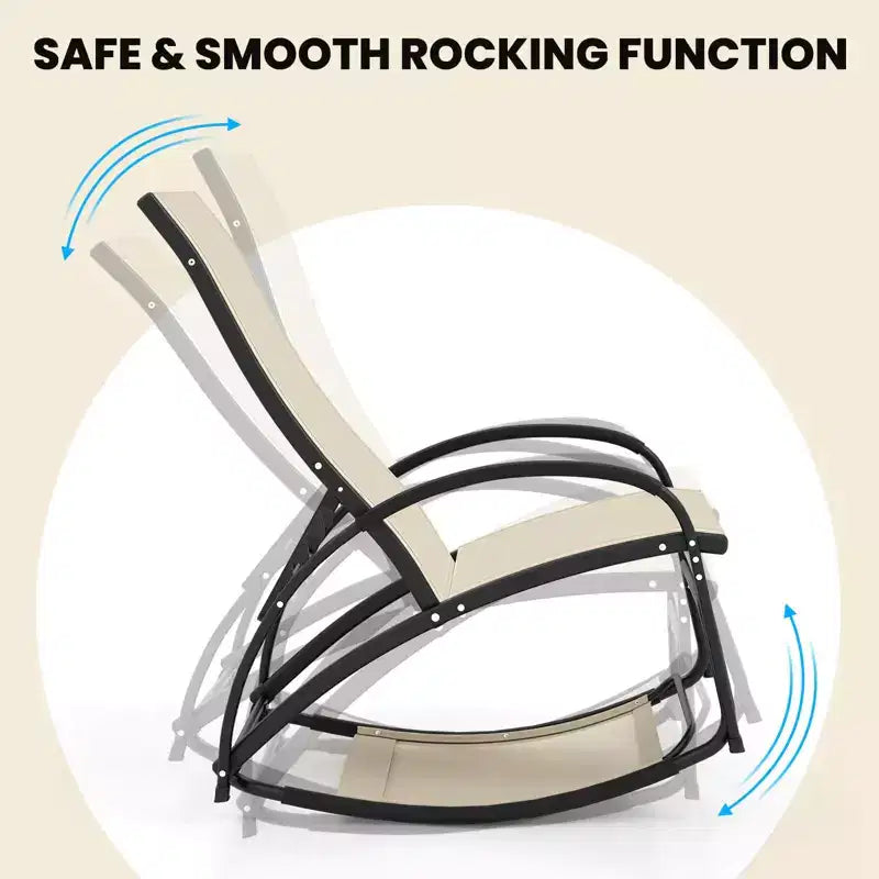 Chaise à bascule d'extérieur 2-en-1 Costway, transat convertible avec dossier réglable sur 4 positions et accoudoirs incurvés