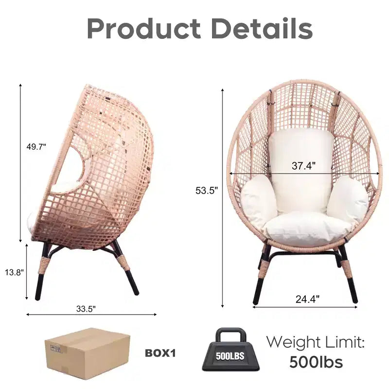 Chaise Œuf Moderne Larkin GDFStudio en Acier Galvanisé et Polyester