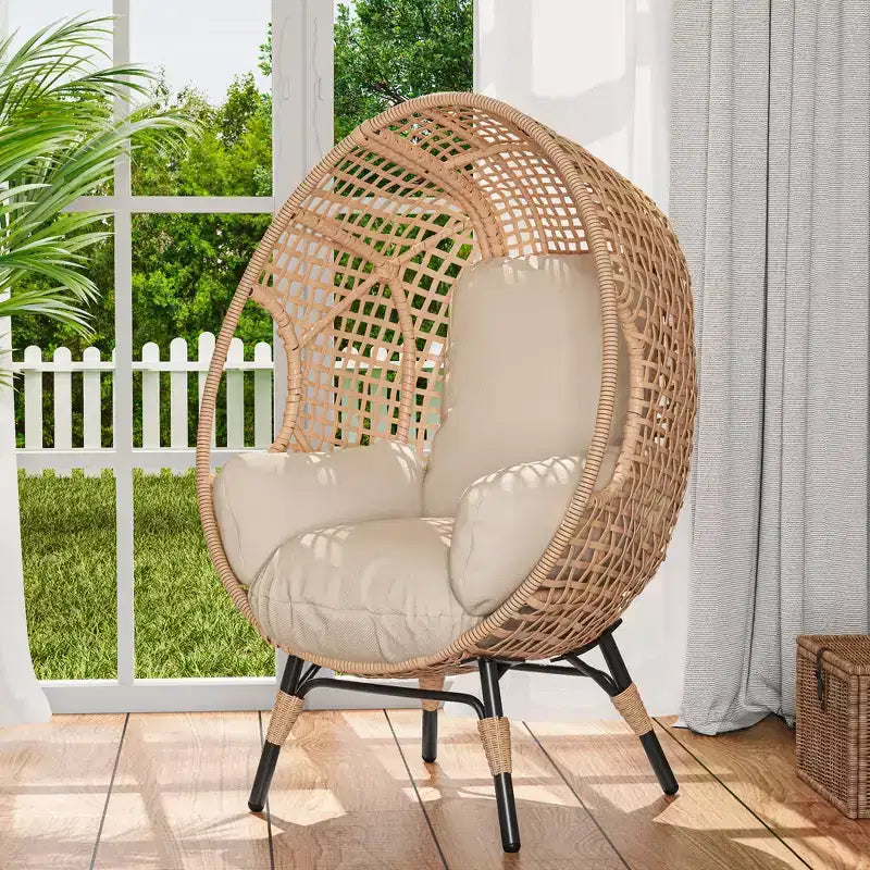 Chaise Œuf Moderne Larkin GDFStudio en Acier Galvanisé et Polyester