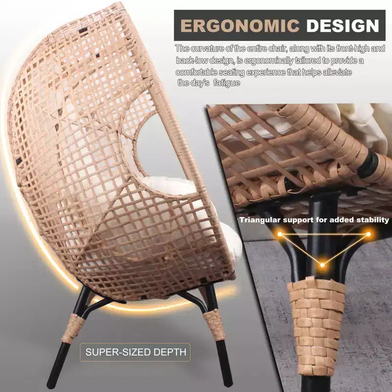 Chaise Œuf Moderne Larkin GDFStudio en Acier Galvanisé et Polyester