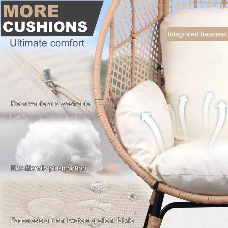 Chaise Œuf Moderne Larkin GDFStudio en Acier Galvanisé et Polyester