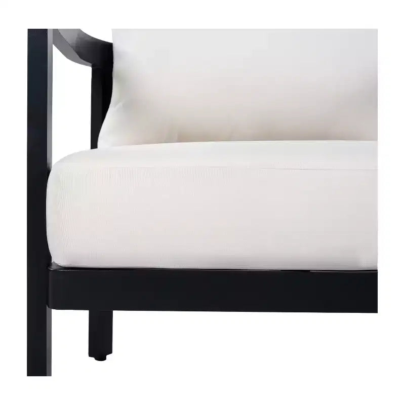 Christopher Knight Home Miguel Chaise d'appoint moderne en aluminium pour patio avec dossier incurvé et coussin