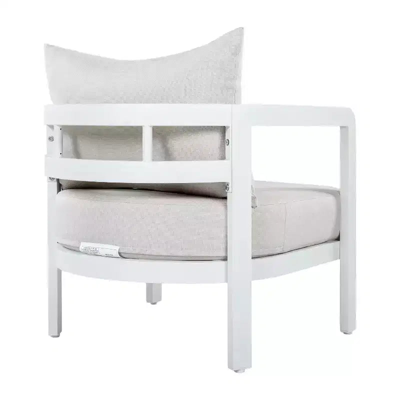 Christopher Knight Home Miguel Chaise d'appoint moderne en aluminium pour patio avec dossier incurvé et coussin