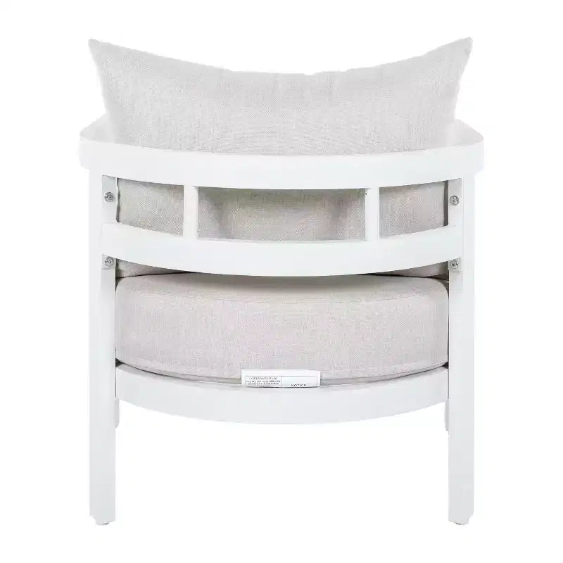 Christopher Knight Home Miguel Chaise d'appoint moderne en aluminium pour patio avec dossier incurvé et coussin