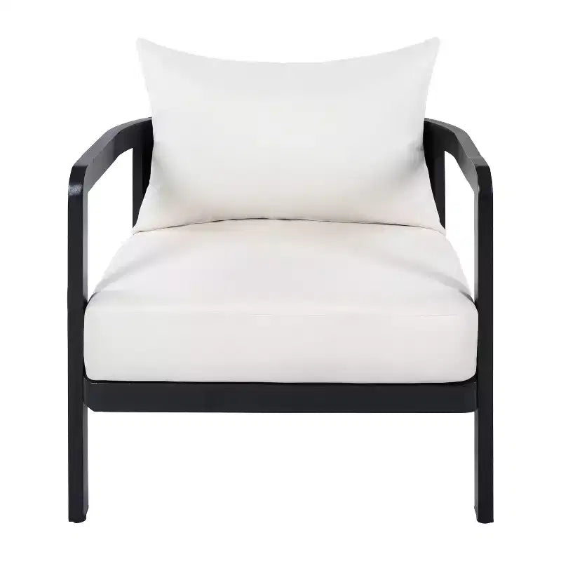 Christopher Knight Home Miguel Chaise d'appoint moderne en aluminium pour patio avec dossier incurvé et coussin