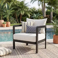 Christopher Knight Home Miguel Modern Aluminium Patio Accent Chair with Curved Backrest and Cushion
