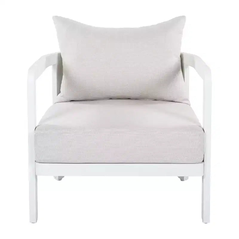 Christopher Knight Home Rosa Chaises d'appoint de patio modernes en aluminium avec dossier incurvé et coussin (ensemble de 2)