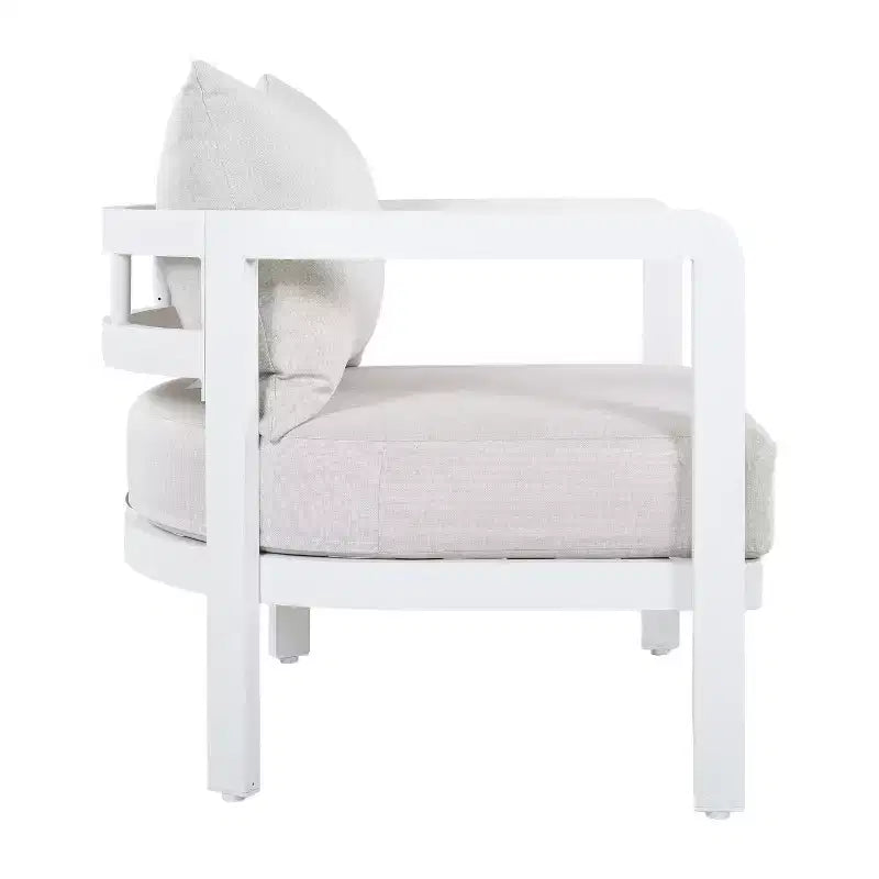 Christopher Knight Home Rosa Chaises d'appoint de patio modernes en aluminium avec dossier incurvé et coussin (ensemble de 2)