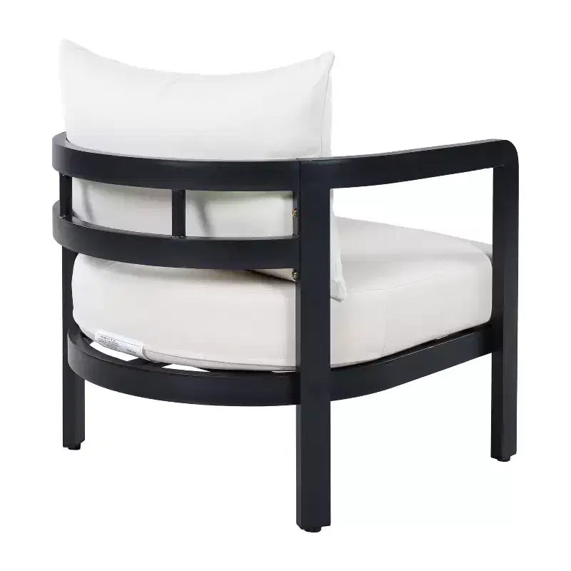 Christopher Knight Home Rosa Chaises d'appoint de patio modernes en aluminium avec dossier incurvé et coussin (ensemble de 2)