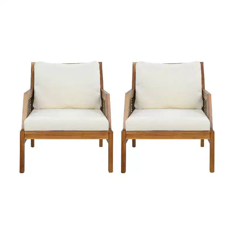 Christopher Knight Home Yaa Fauteuil de jardin en bois d'acacia avec coussin et osier