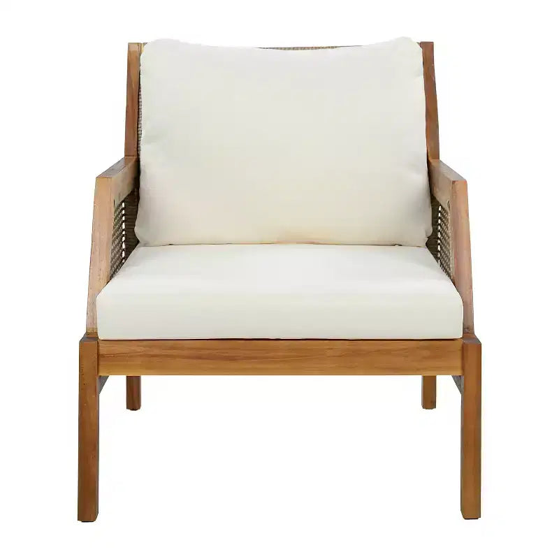 Christopher Knight Home Yaa Fauteuil de jardin en bois d'acacia avec coussin et osier