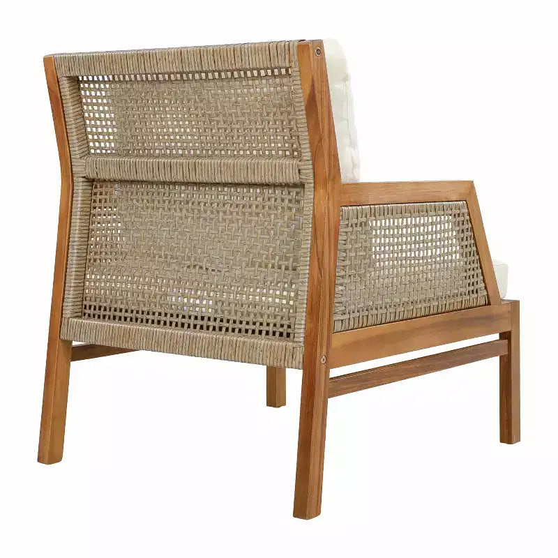 Christopher Knight Home Yaa Fauteuil de jardin en bois d'acacia avec coussin et osier