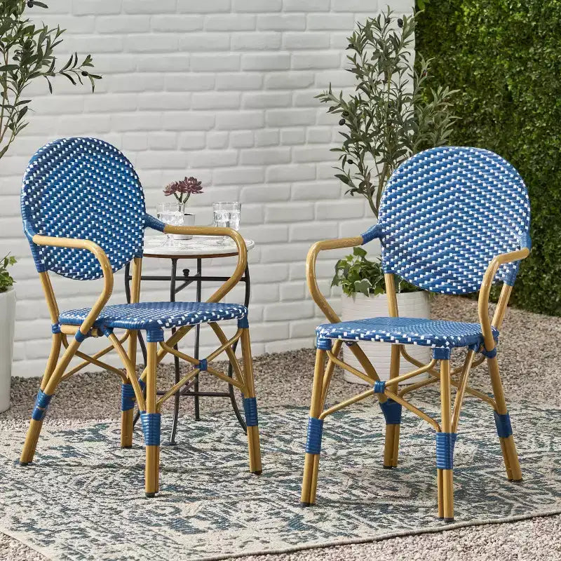 Christopher Knight Home Paul Patio French Country Rattan Bistro Chairs (Set of 2)
