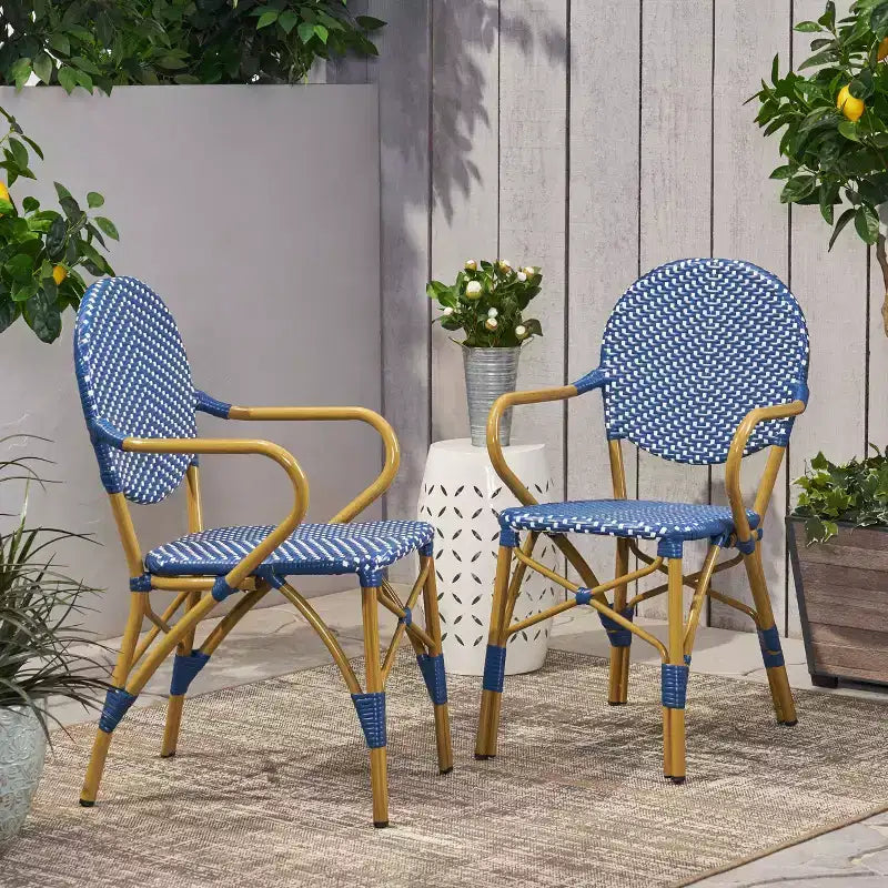 Christopher Knight Home Paul Chaises de bistro en rotin de style français (Lot de 2)