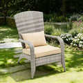 FERPIT Outdoor Rattan Wicker Patio Accent Chair with All-Weather Cushions