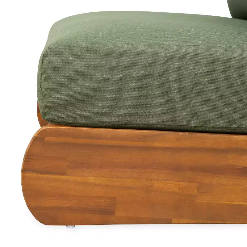 ModernLuxe Chaise longue d'extérieur, fauteuil de club en bois d'acacia avec coussins résistants à l'eau