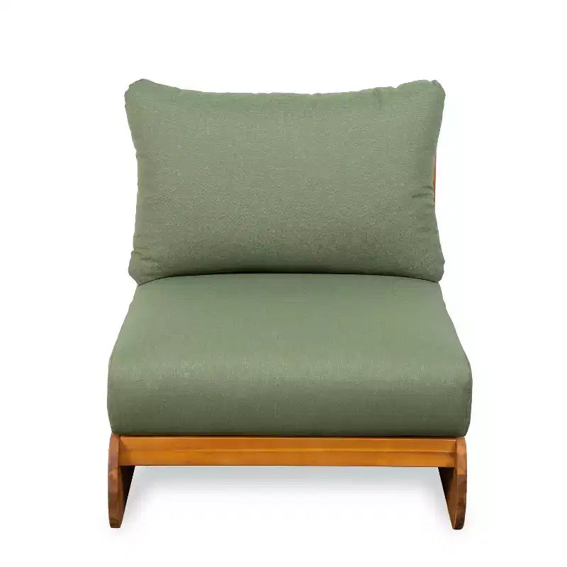 ModernLuxe Chaise longue d'extérieur, fauteuil de club en bois d'acacia avec coussins résistants à l'eau