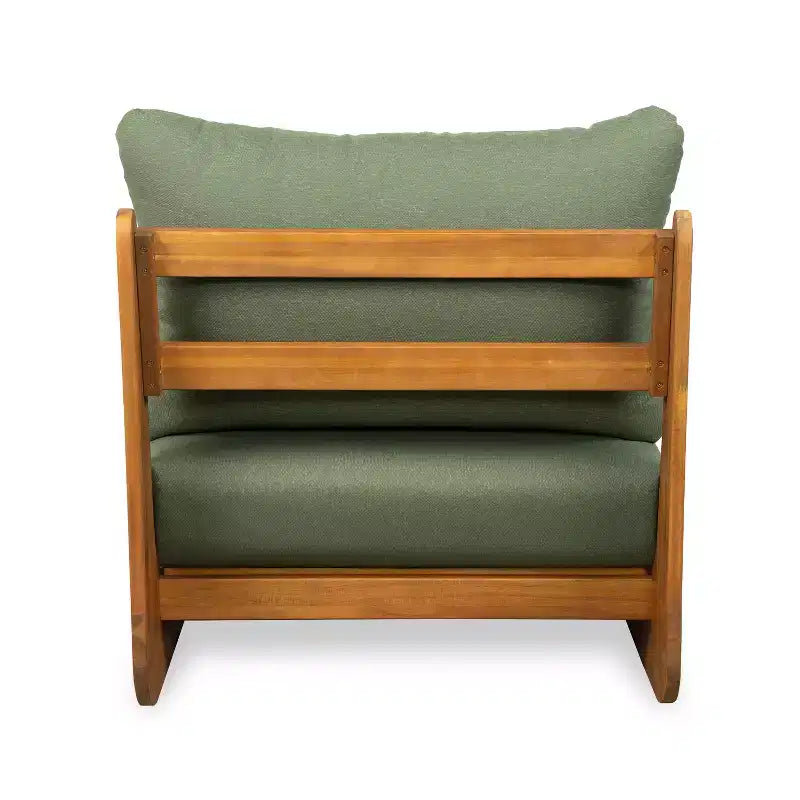 ModernLuxe Chaise longue d'extérieur, fauteuil de club en bois d'acacia avec coussins résistants à l'eau