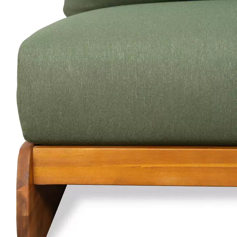 ModernLuxe Chaise longue d'extérieur, fauteuil de club en bois d'acacia avec coussins résistants à l'eau