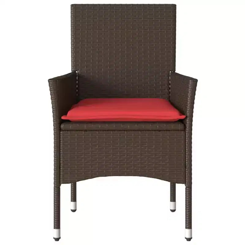 vidaXL Chaises de jardin avec coussins 2 pcs Résine tressée