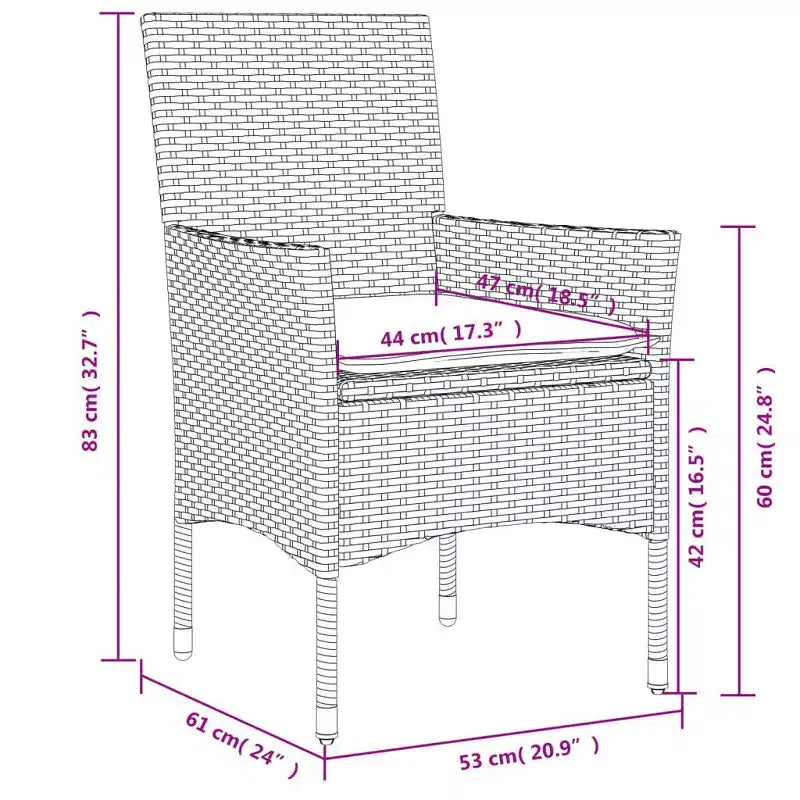 vidaXL Chaises de jardin avec coussins 2 pcs Résine tressée