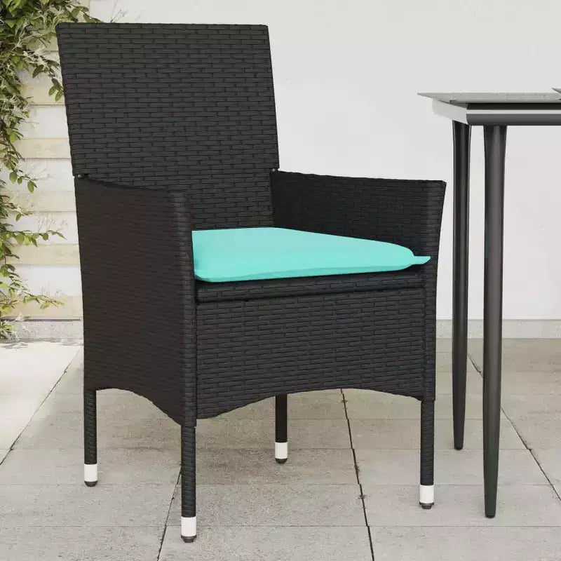 vidaXL Chaises de jardin avec coussins 2 pcs Résine tressée