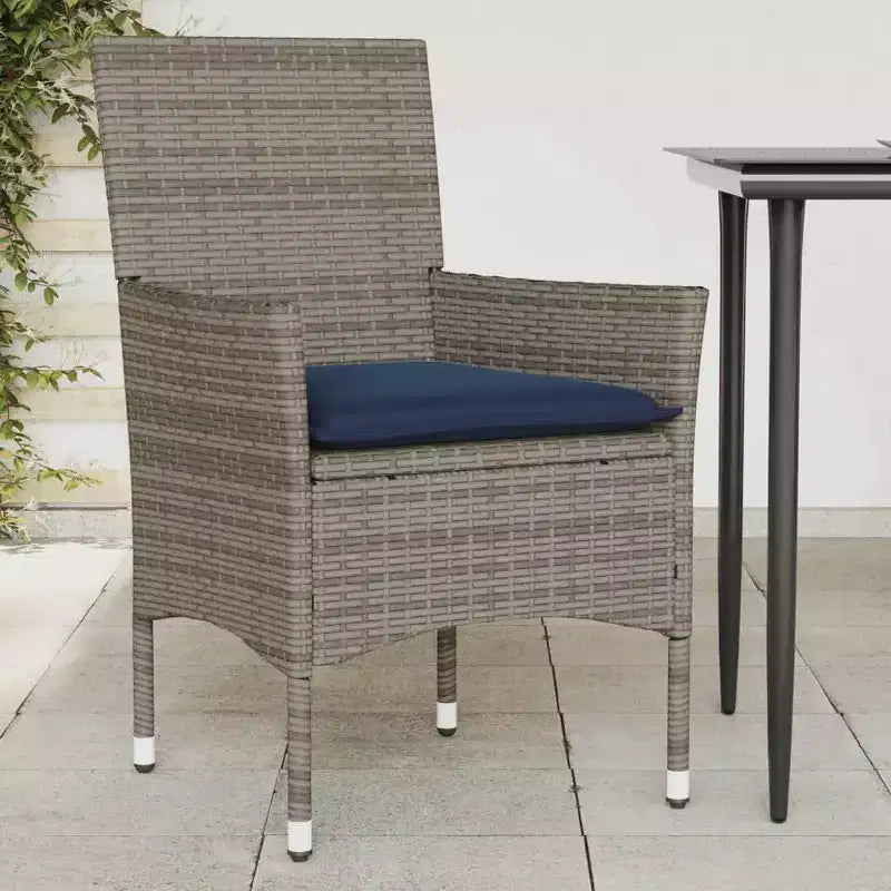 vidaXL Chaises de jardin avec coussins 2 pcs Résine tressée