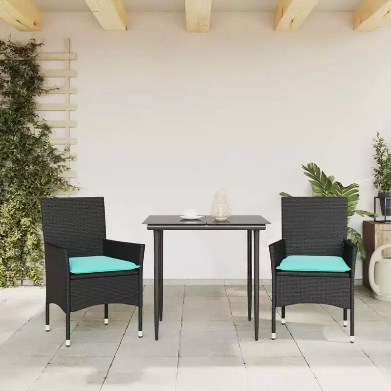 vidaXL Chaises de jardin avec coussins 2 pcs Résine tressée