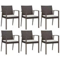 vidaXL Garden Chair Set of 6 Poly Rattan, Steel Medium Durable
