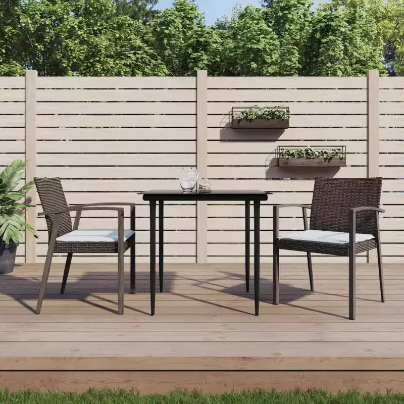 vidaXL Chaises de jardin lot de 6 en résine tressée et acier robustes