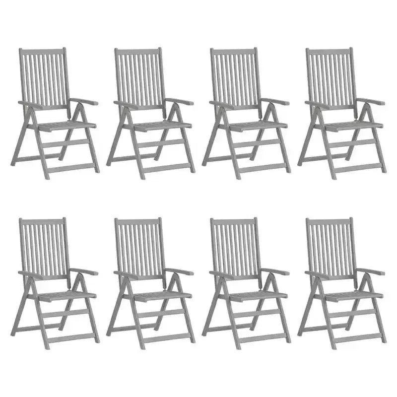 vidaXL Garden Chair Set of 6 Solid Acacia Wood Standard Foldable