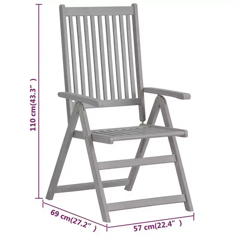 vidaXL Ensemble de 6 Chaises de Jardin en Bois d'Acacia Massif Standard Pliables