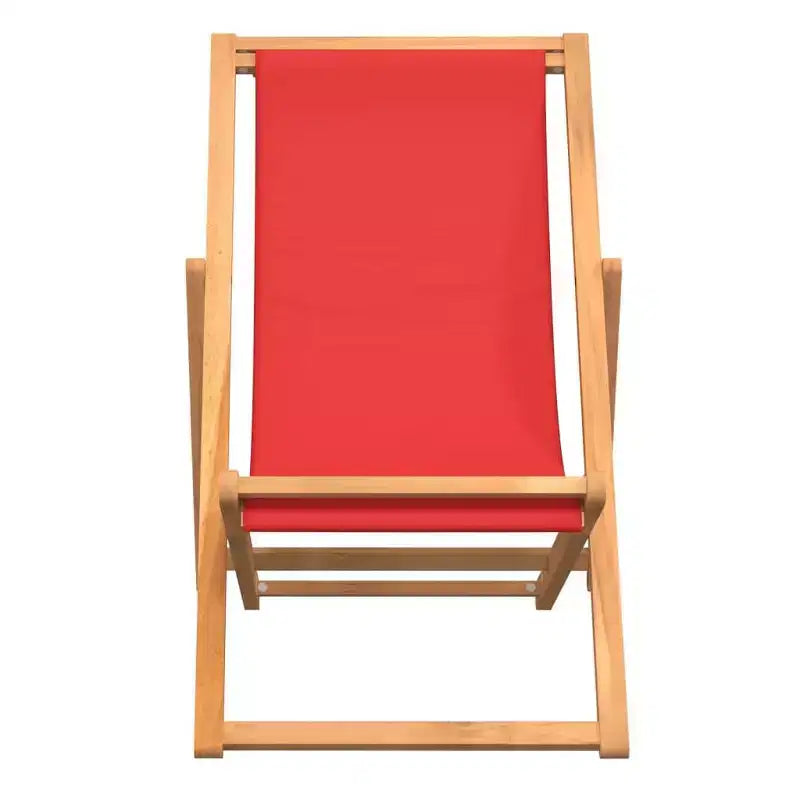 vidaXL Chaise longue de plage en teck massif, tissu Pliable
