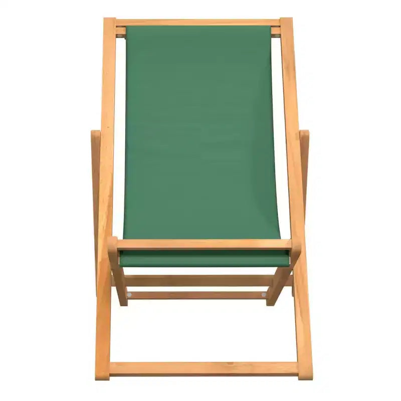 vidaXL Chaise longue de plage en teck massif, tissu Pliable
