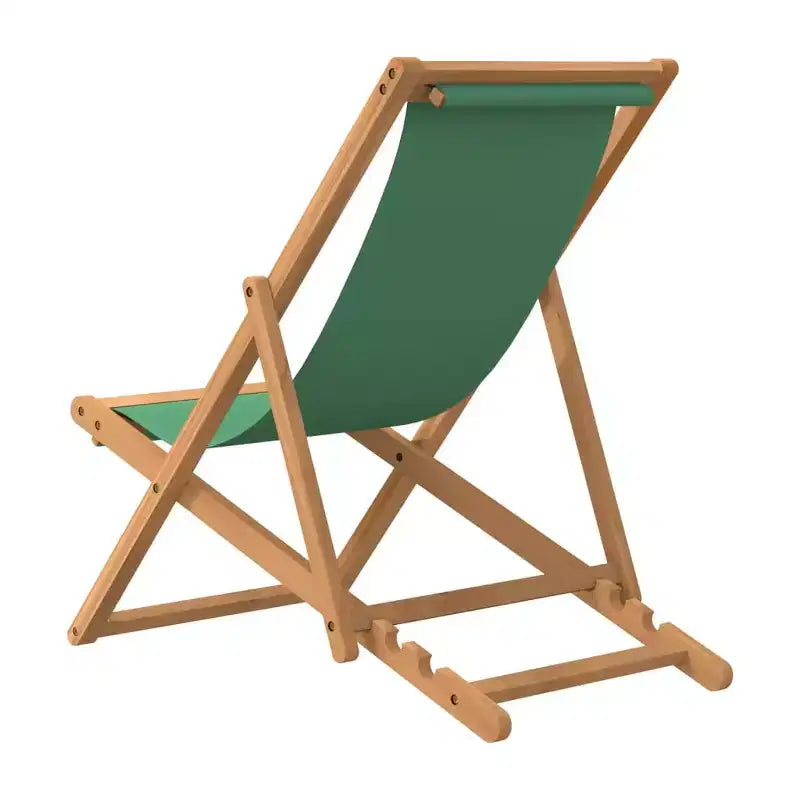 vidaXL Chaise longue de plage en teck massif, tissu Pliable