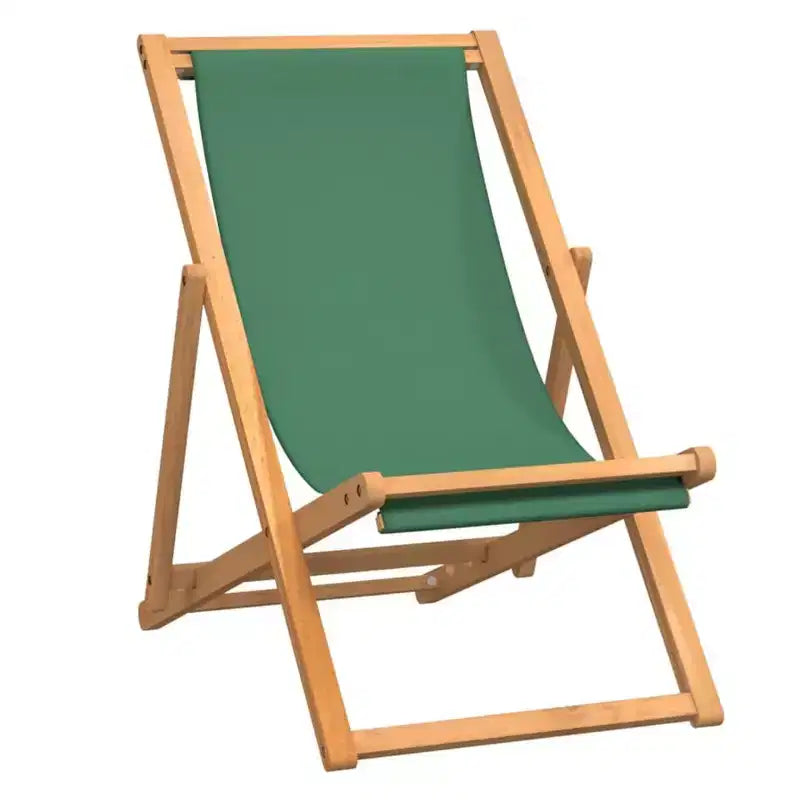 vidaXL Chaise longue de plage en teck massif, tissu Pliable