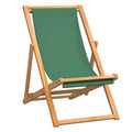 vidaXL Chaise longue de plage en teck massif, tissu Pliable