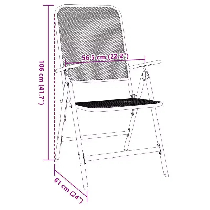 vidaXL Lot de 2 chaises de jardin pliantes